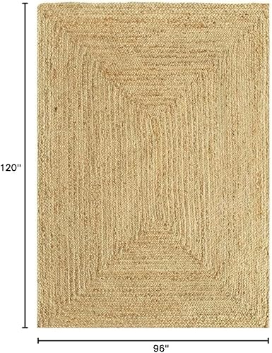 Miniatura 3 de Restoration and Renovation Alfombra de yute tejida a mano, alfombra de fibra natural para decoración del hogar, respaldo antideslizante, perfecta