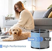 Vista 5 de Paquete de 2 filtros de repuesto TPAP002 compatibles con purificador TOPPIN TPAP002 Comfy Air C1, parte # TPFF002, filtros 4 en 1