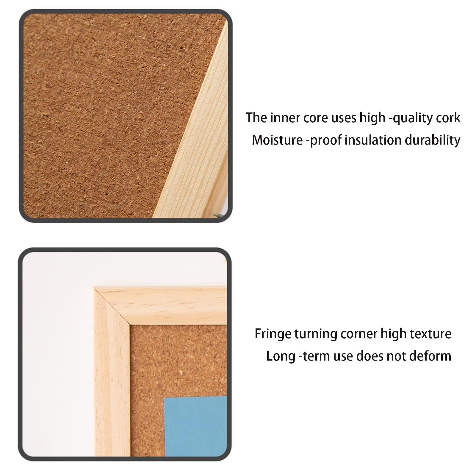 Bacheca In Sughero 20x30cm - Lavagna Per Appunti - Cornice Legno - Per Casa E Ufficio