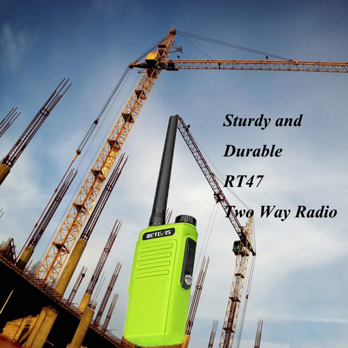 Hottest Sales Retevis RT47 Walkie Talkies Waterproof IP67,Portable Long Range 2 Way Radio for Adults,VOX Channel Lock Vox Handsfree Outdoor Two Way Radio(Green, 6 Pack)