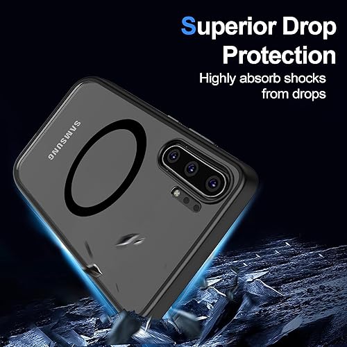 Miniatura 5 de Guizzcg Funda magnética para Samsung Galaxy Note 10 Plus compatible con Magsafe parachoques de TPU suave + parte trasera transparente, protección