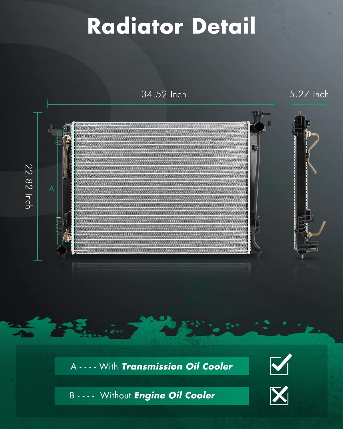 SCITOO 13150 radiator Radiator Fit 2010-2015 for Hyundai for Tucson 2011-2016 for Kia for Sportage