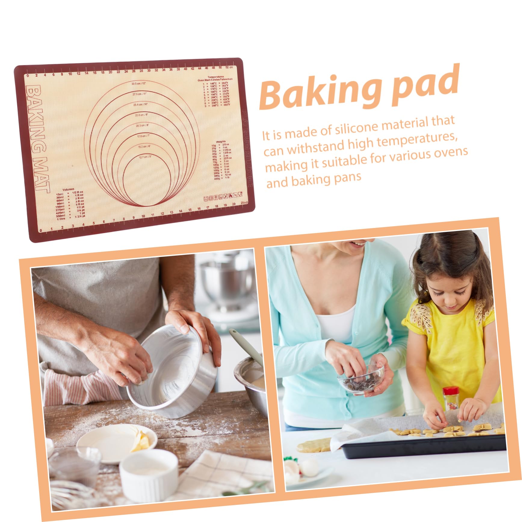 Tappetino Da Cottura Silicone Antiscivolo Riutilizzabile e Facile Da Pulire Stuoia Per Impastare e Preparare Dolci Per Pizze Biscotti e Pane