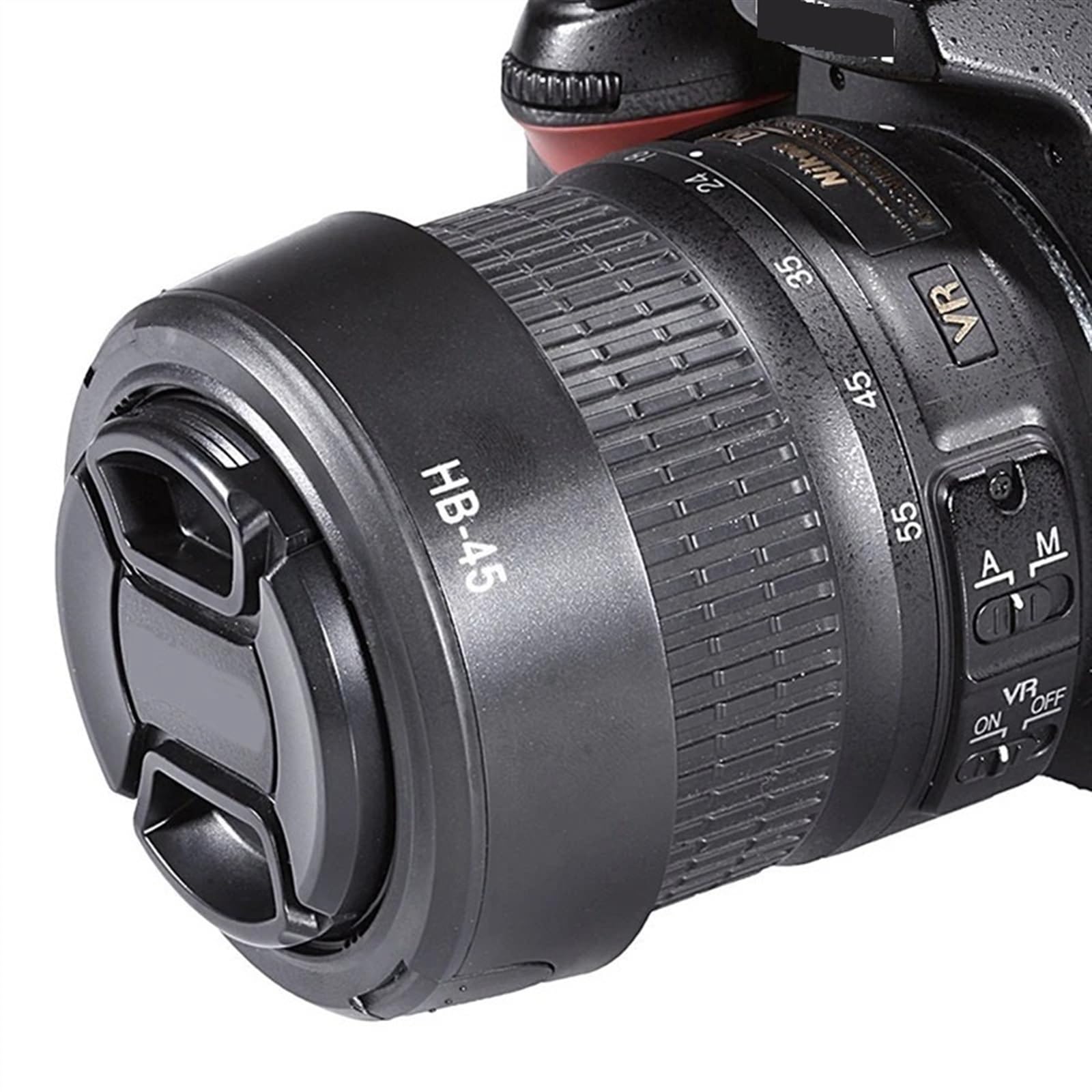 Ersatz Objektivhaube HB-45 Für Nikon Nikkor AF-S 18-55mm Objektiv – Snap-on, 52mm Frontdurchmesser
