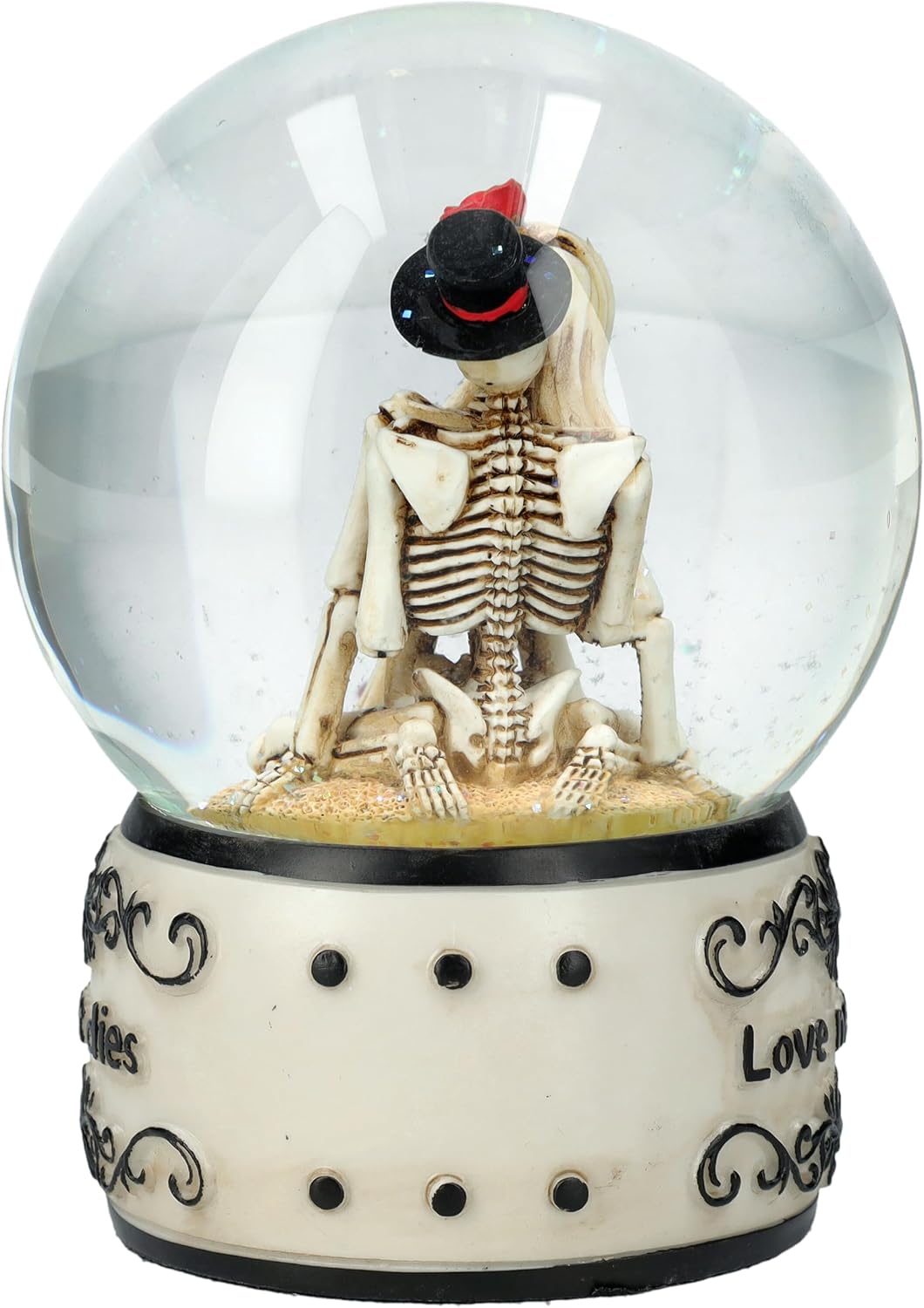 Pacific Giftware 5" Tall Love Never Dies' Romantic Gothic Collectible Eternal Love Skeleton Water Globe