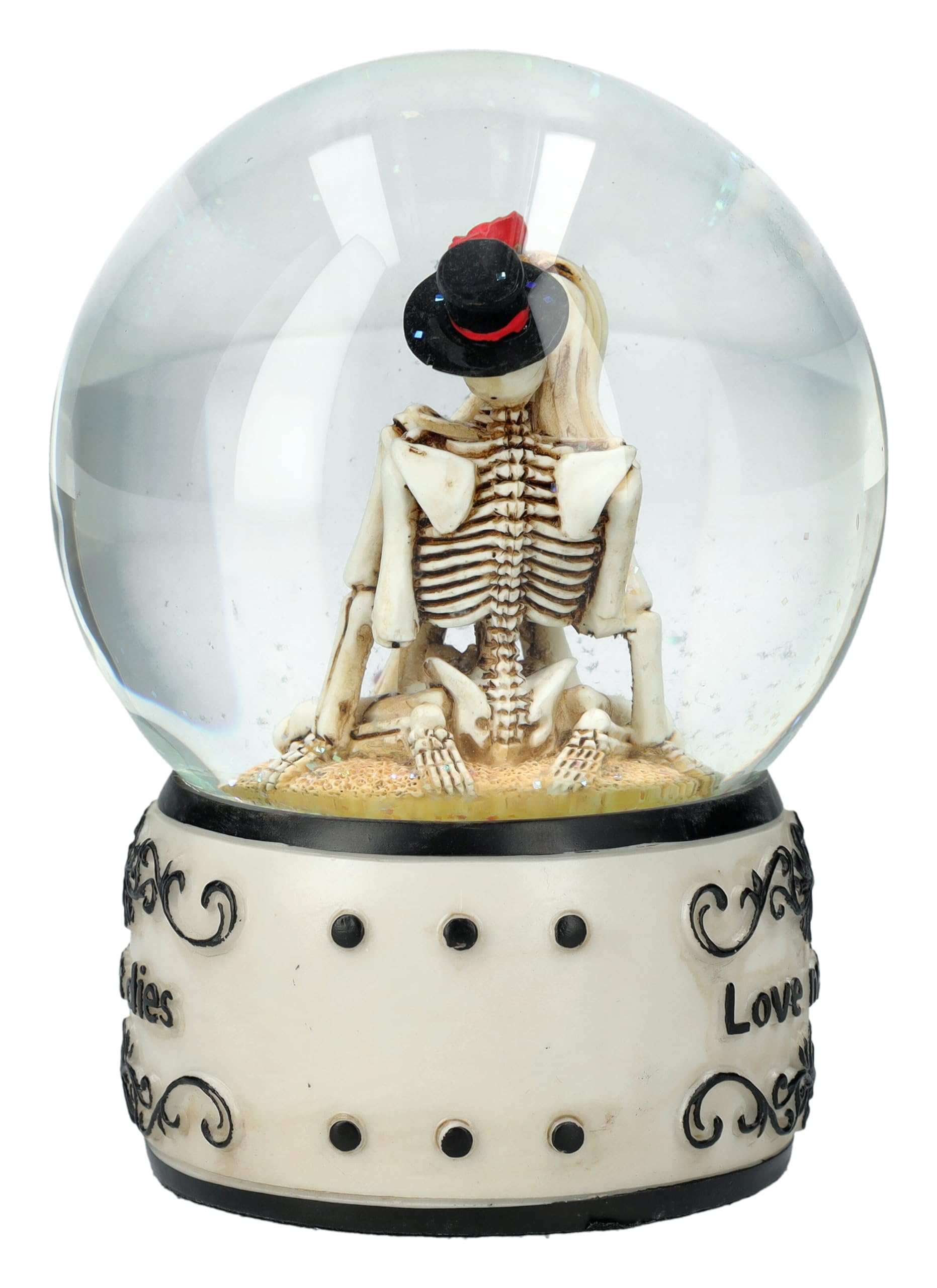 Pacific Giftware Boule à neige romantique - Motif couple de mariés - 13,5 cm - Love Never Dies - Décoration gothique - Amour - Figurine de Saint-Valentin