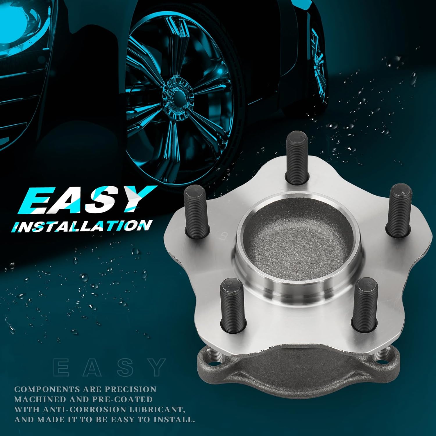 IRONTEK 512201 Rear Wheel Hub and Bearing Assembly Compatible for Nissan 2002-2006 Altima/2004-2008 Maxima/2004-2009 Quest; 5 Lug; W/ABS Wheel Bearing Assembly - Image 6