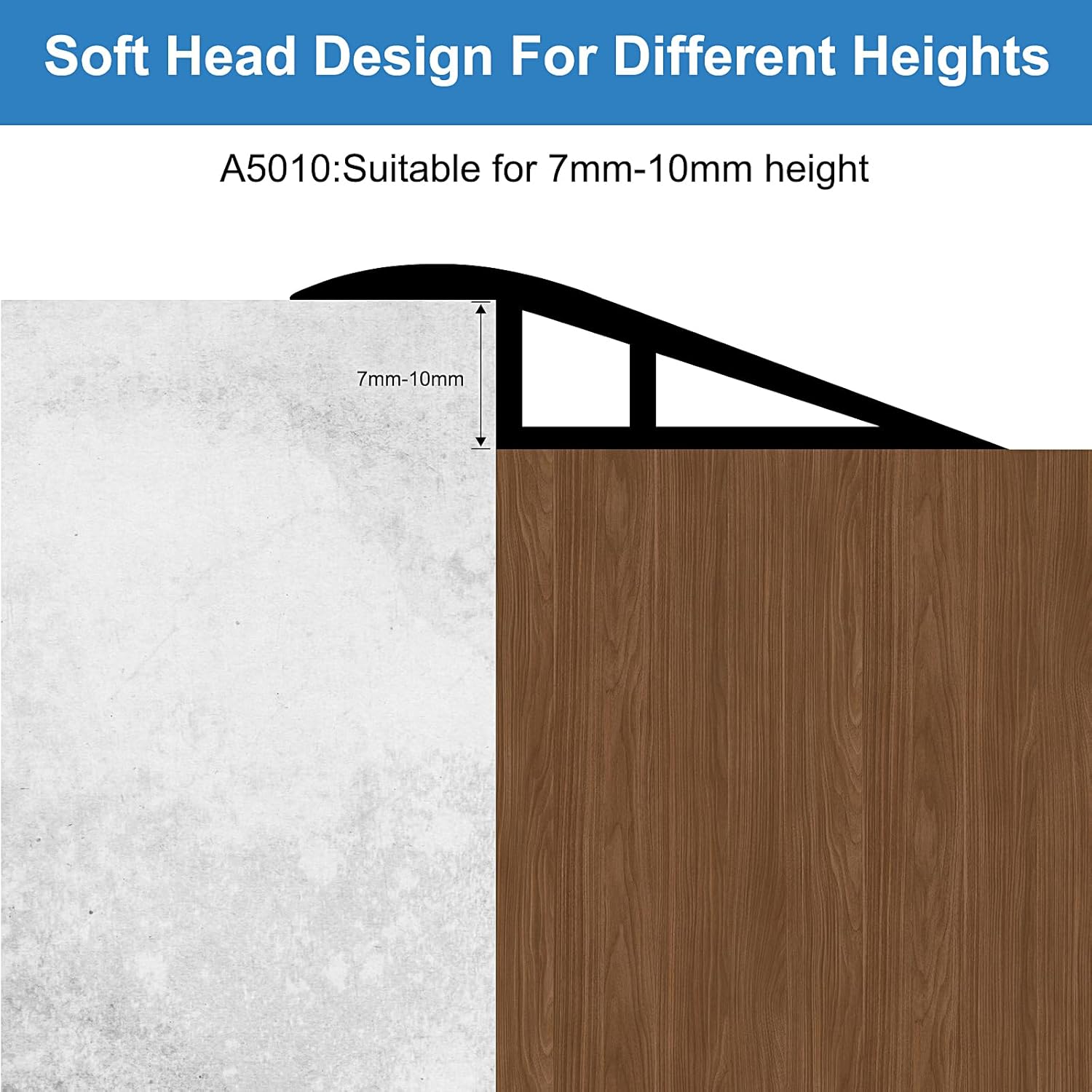 3.28ft Self-Adhesive Floor Transition Strip, PVC Door Threshold for Heights of 0.28"-0.39" for Carpet, Laminate Flooring, Tile Thresholds, Doorways, Edges and Scooters(A5010,Yellow Wood Grain)