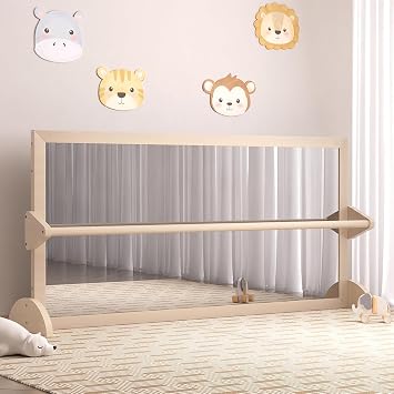 Montessori 3-in-1 Baby Mirror with Pull-Up Bar Perfect for Toddler Nurseries, Home Learning Spaces, and Childrens Classrooms