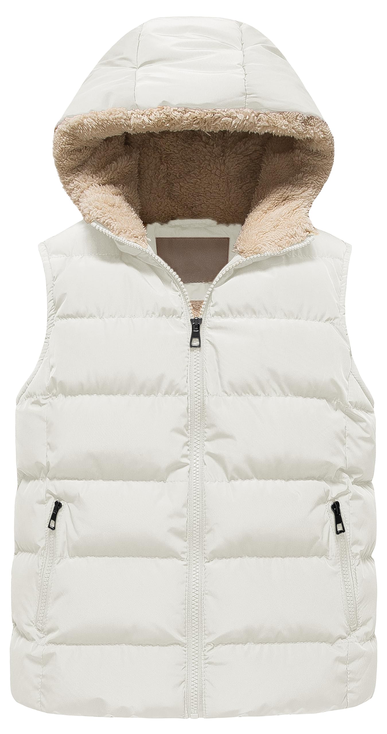 Pursky Girl's and Boy's Hooded Warm Puffer Vest Outerwear Soft Flannel Lined Insulation Waistcoat
