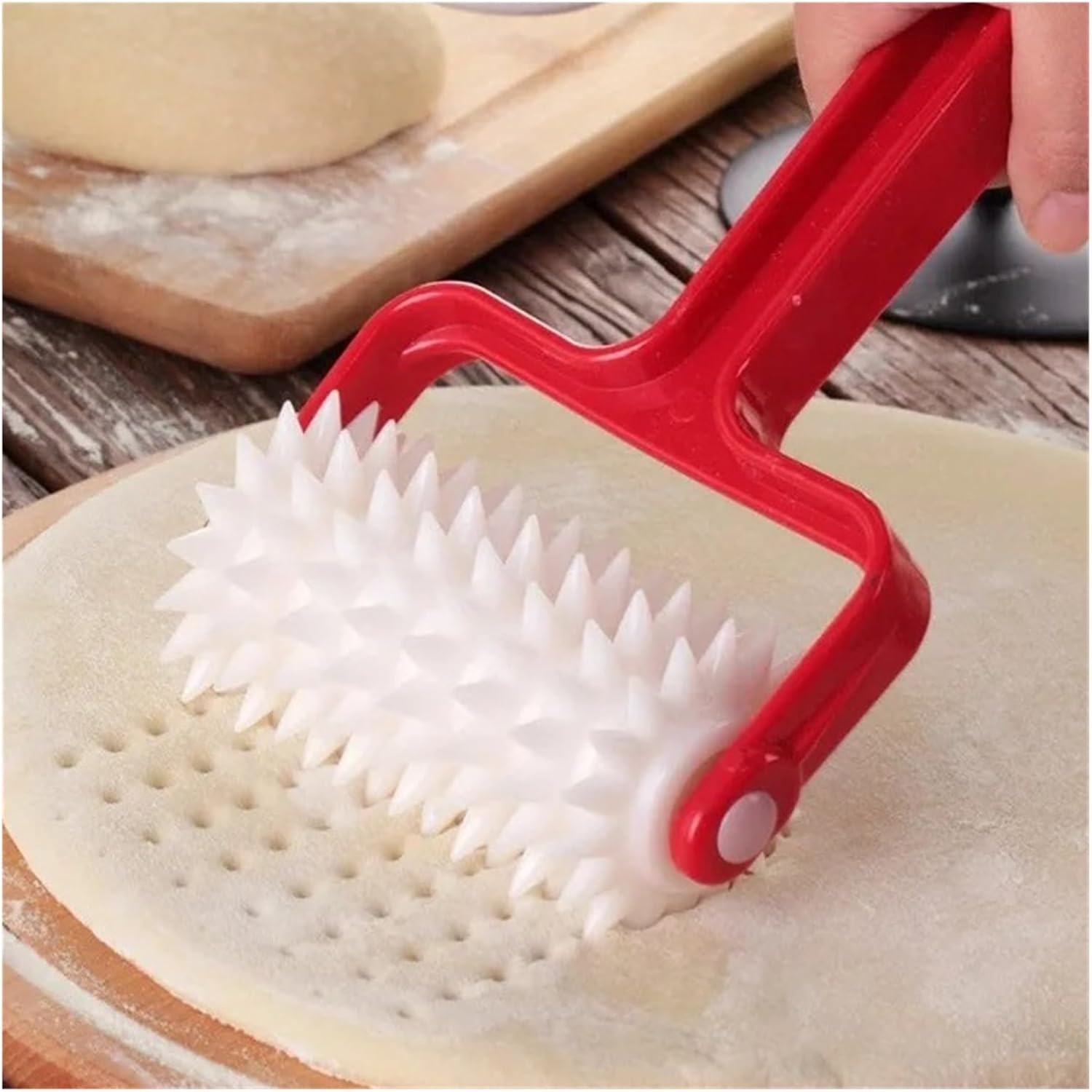 Pizza Dough Roller Perforated Pastry Needle Wheel Kitchen Gadget Baking Supply Hole Puncher Uniform Bubbles