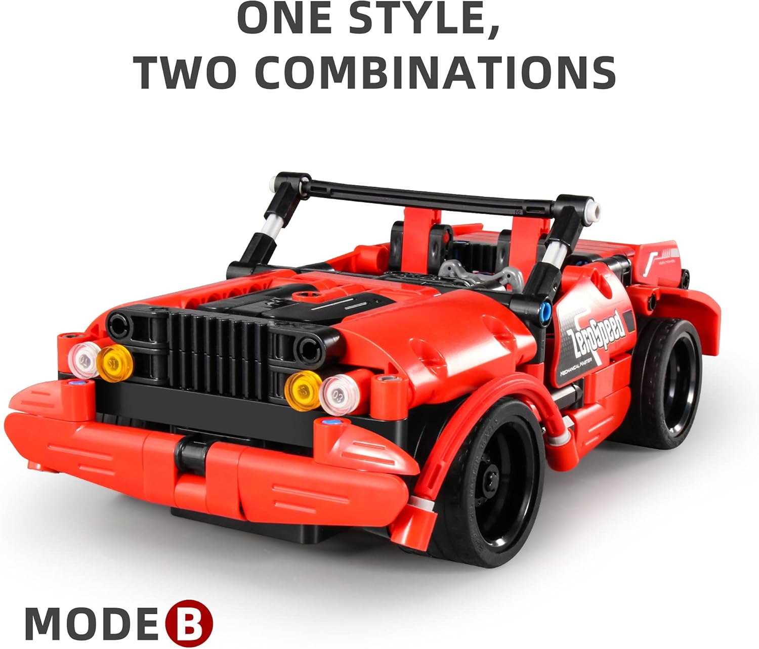 Dakott STEM Remote Control 2in1 Sports Car Building Block Kit - 341 Pcs DIY Construction Toy for Age 6+, Take Apart R/C Learning Engineering Gift