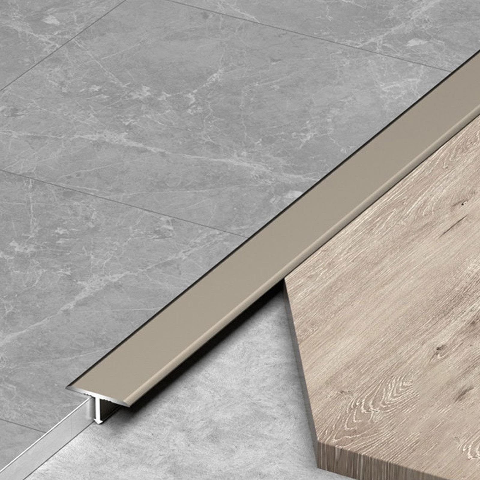 Moulure en T Profilé en Aluminium, Lot De 3 Bandes De Transition De Sol