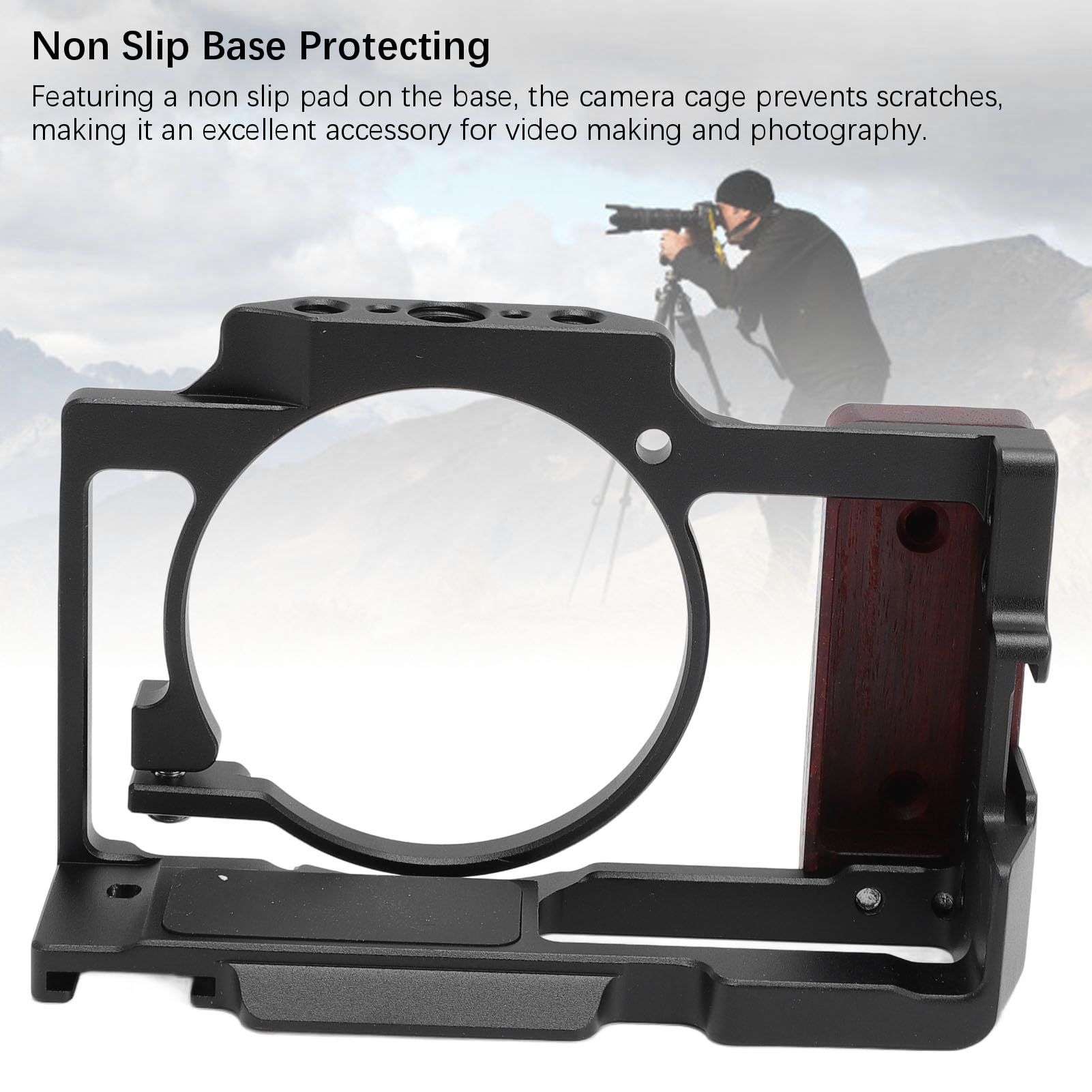 CHICIRIS Gabbia Video per Fotocamera per Rig ZV1 in Alluminio Resistente con Molteplici Opzioni di Montaggio Migliore Produzione Cinematografica (BLACK)