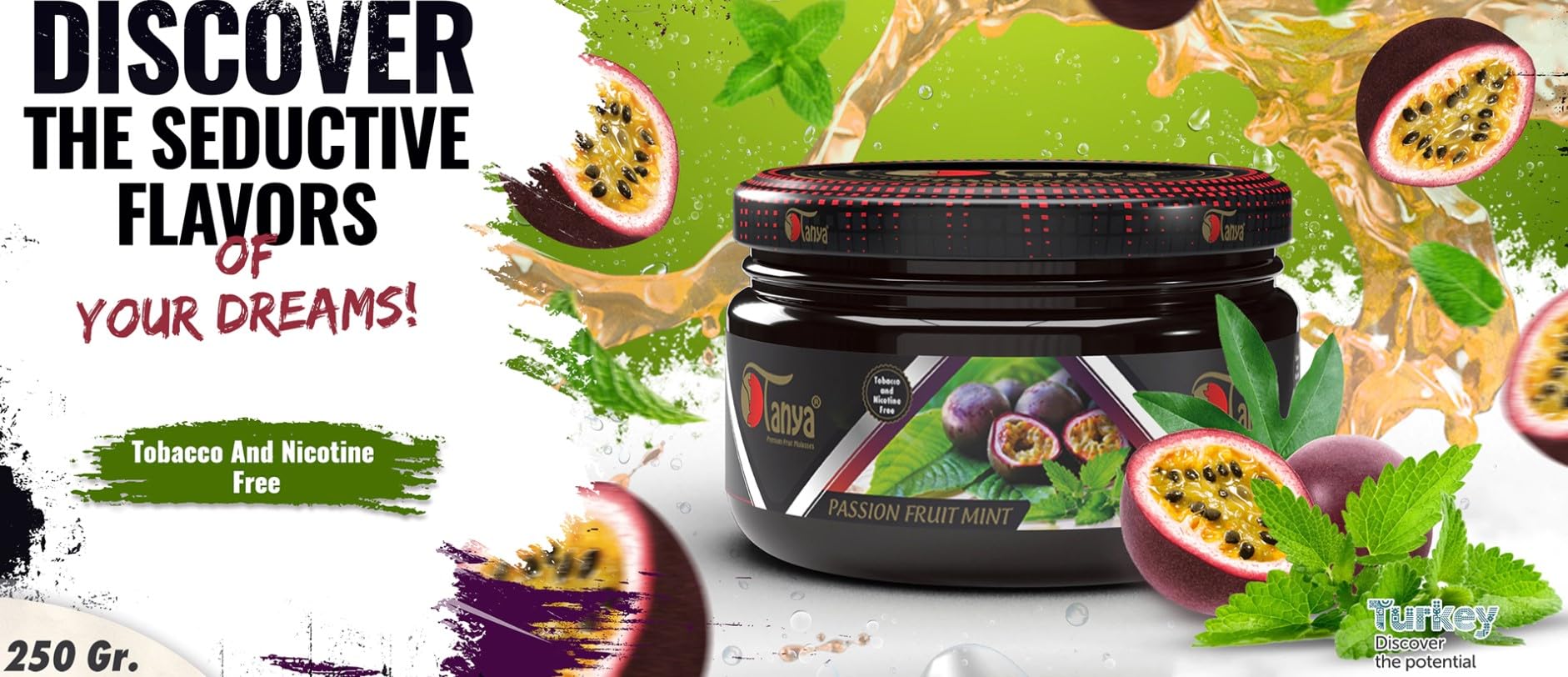 Amazon.com: Tanya Herbal 100% Nicotine And Tobacco Free Shisha Hookah  Flavors 250G Bag (Passion Fruit Mint) : Health & Household