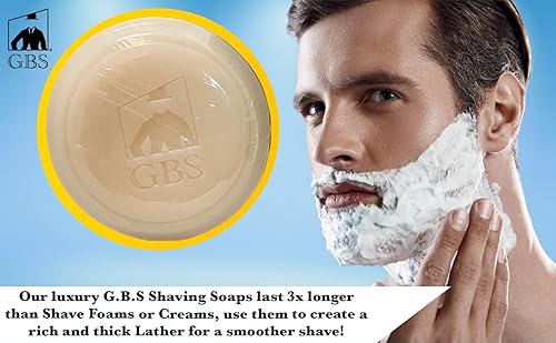 Miniatura 75 de Gents Jabón de afeitar de sándalo para hombre, barra natural con manteca de karité y glicerina para espuma rica, 3 onzas