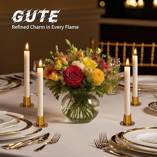 Miniatura 5 de Juego de 4 portavelas cónicos dorados  Portavelas dorado cepillado, portavelas cónicos redondos para decoración del hogar, boda, aniversario,