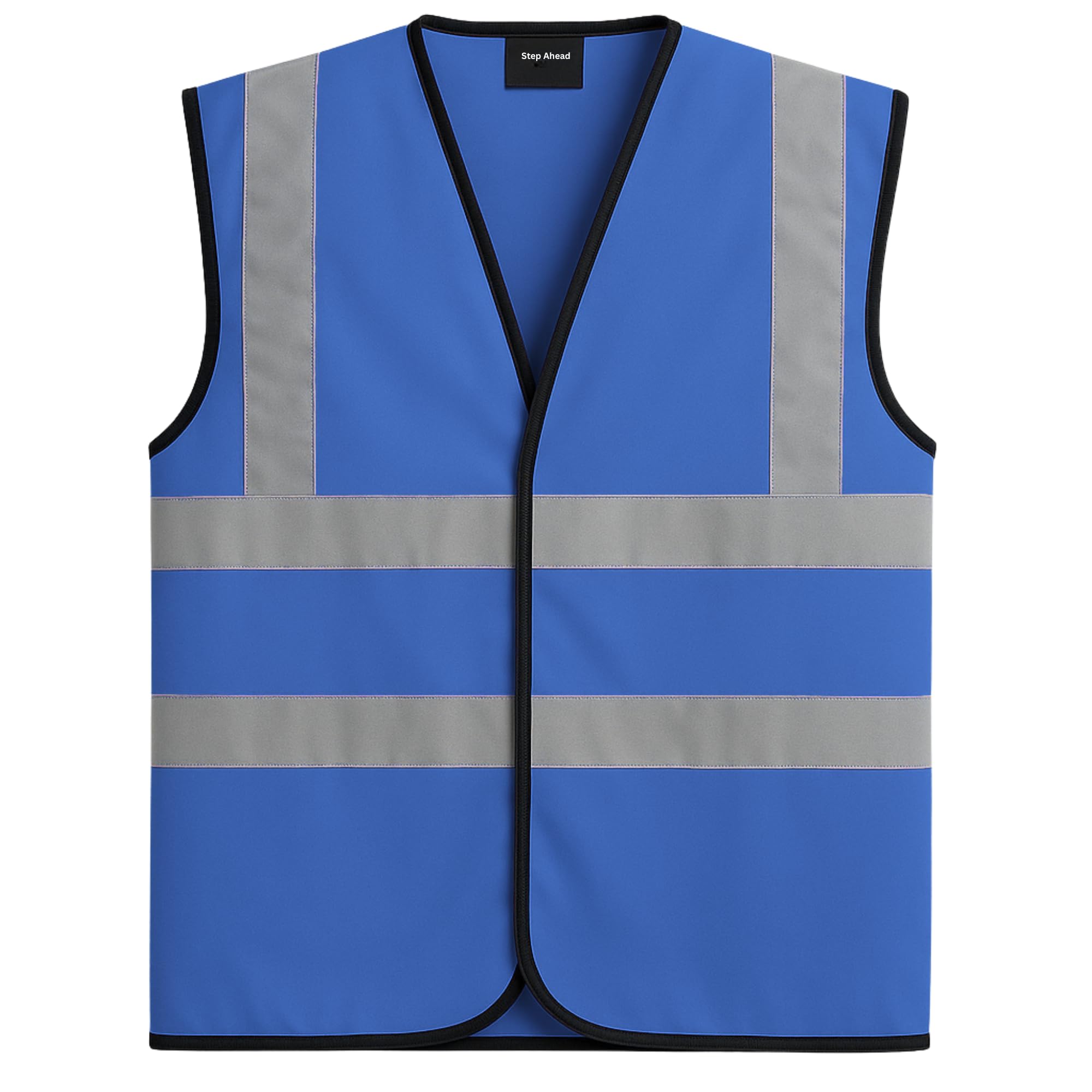 Step Ahead Hi Vis Vest Hi Viz High Visibility Reflective Safety Vest Security Waistcoat Pink, Red, Green, Blue, Black, Navy (as8, alpha, x_l, regular, regular, Navy)