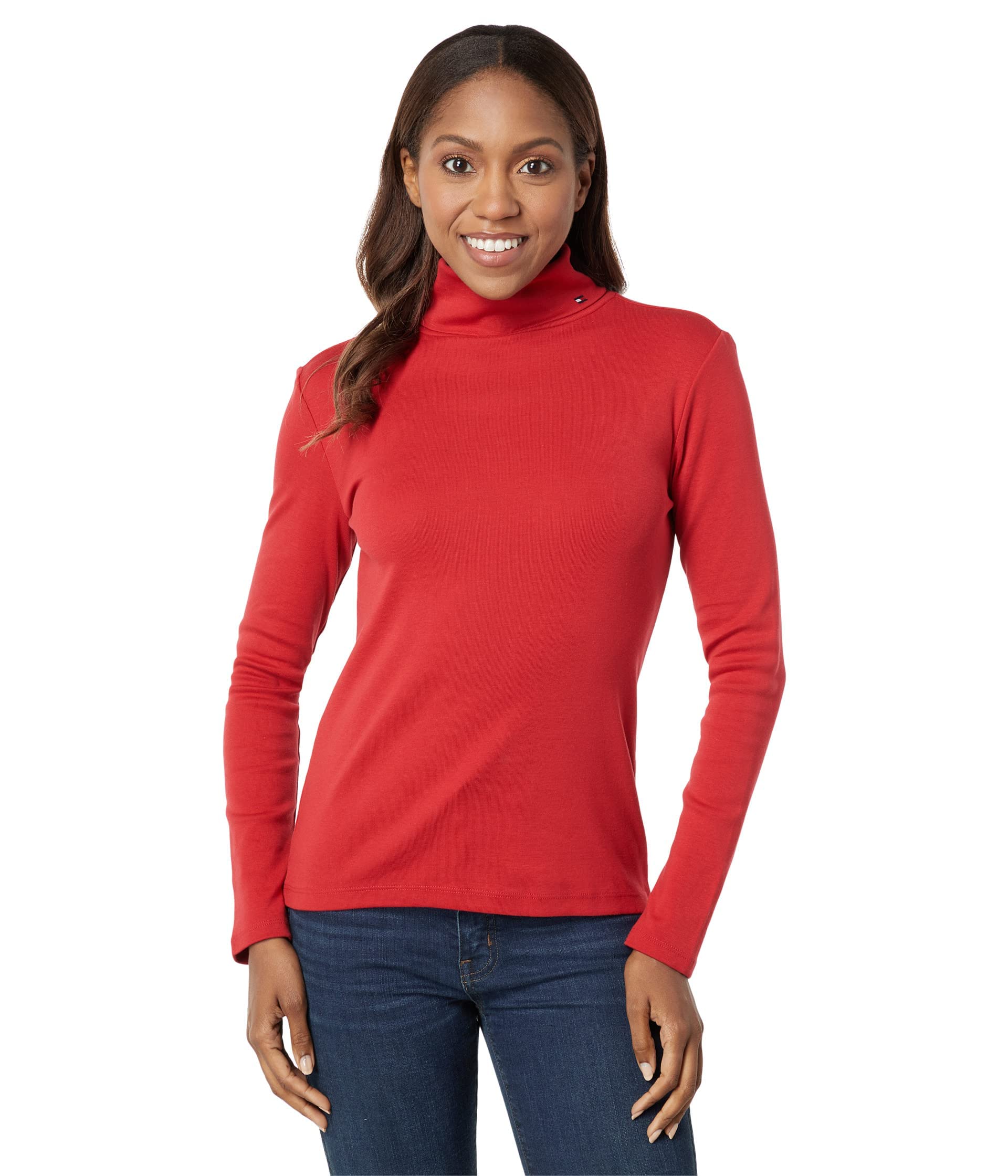 Tommy Hilfiger Cotton Lightweight Turtleneck Sweater Maglione Donna (Pacco da 1)