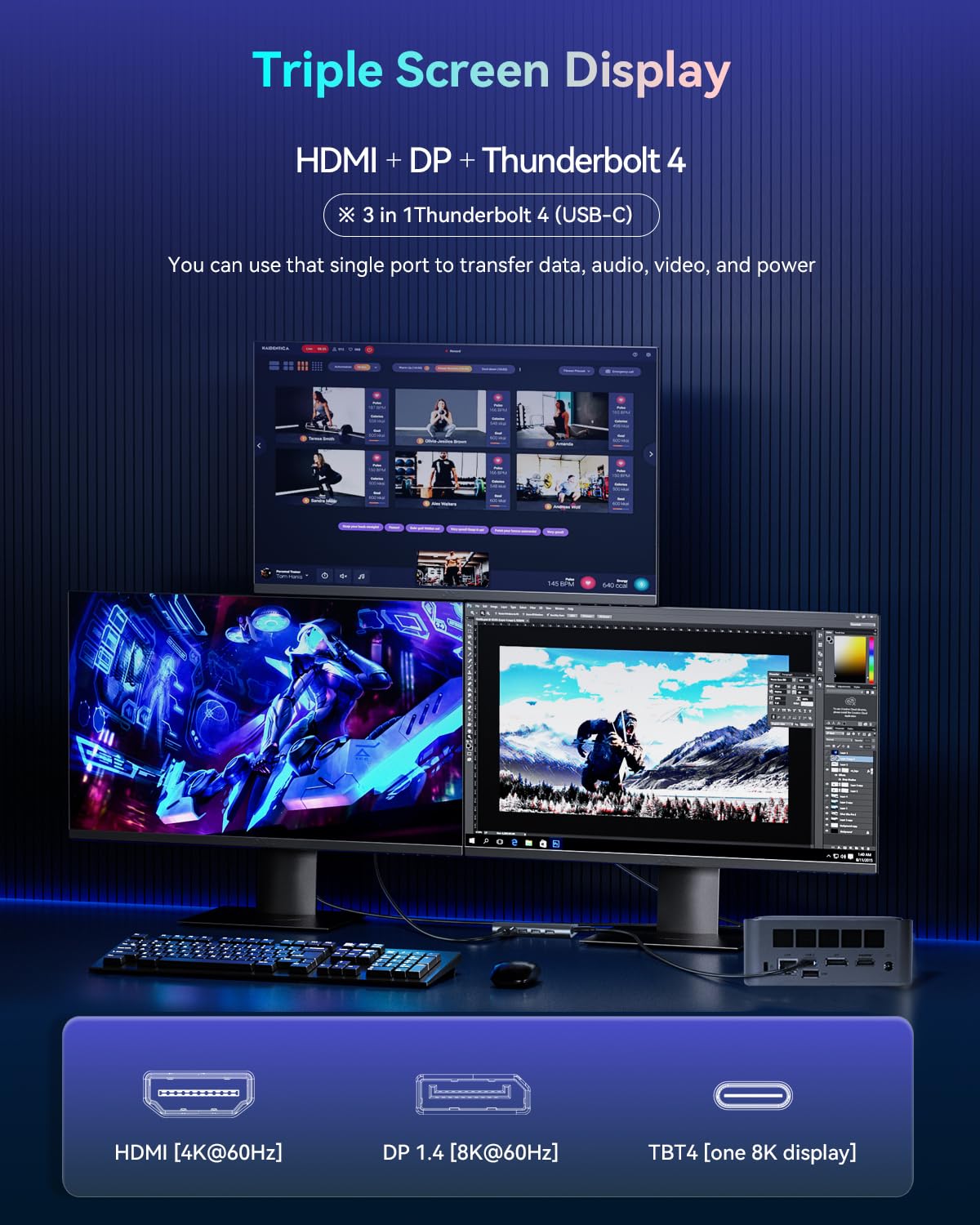 Maxtang Mini PC Intel Core i7-13620H [10C/16T Up to 4.9 GHz], Dual 