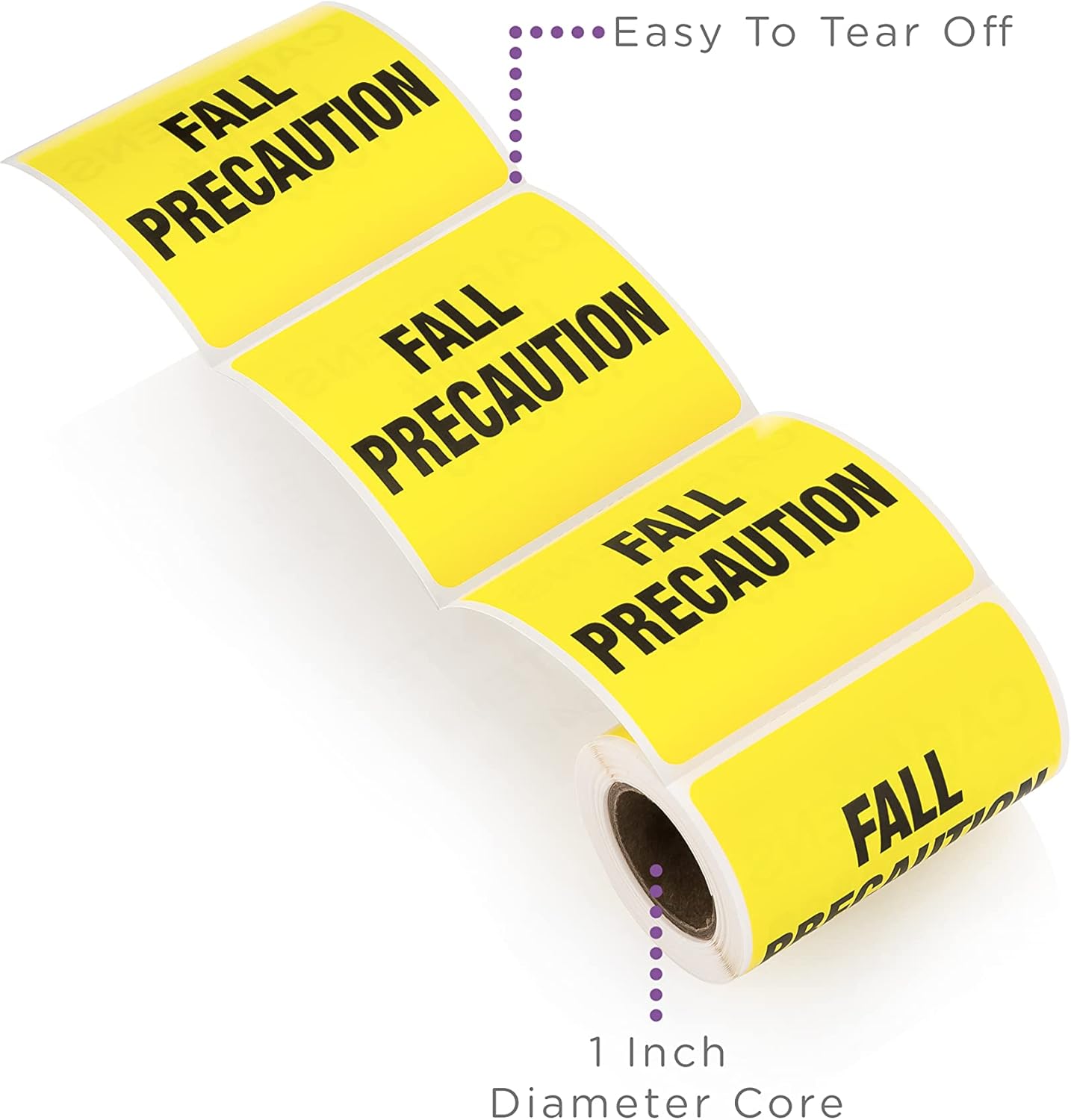 Carstens Medical Stickers – Fall Precaution Alert and Instruction Labels for Medical Charts, Yellow and Black, Roll of 100 Patient Chart Labels, W2.5 x H2.5
