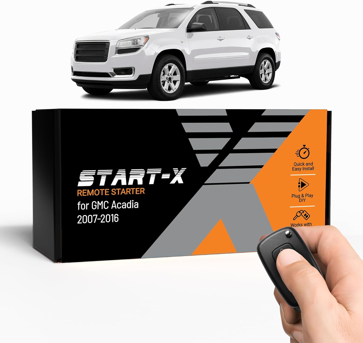 Start-X Remote Starter Kit for Acadia (2007, 2008, 2009, 2010, 2011, 2012, 2013, 2014, 2015, 2016) Vehicles | Key Ignition | Plug N Play Install | Lock 3X to Remote Start | Zero Wire Splicing