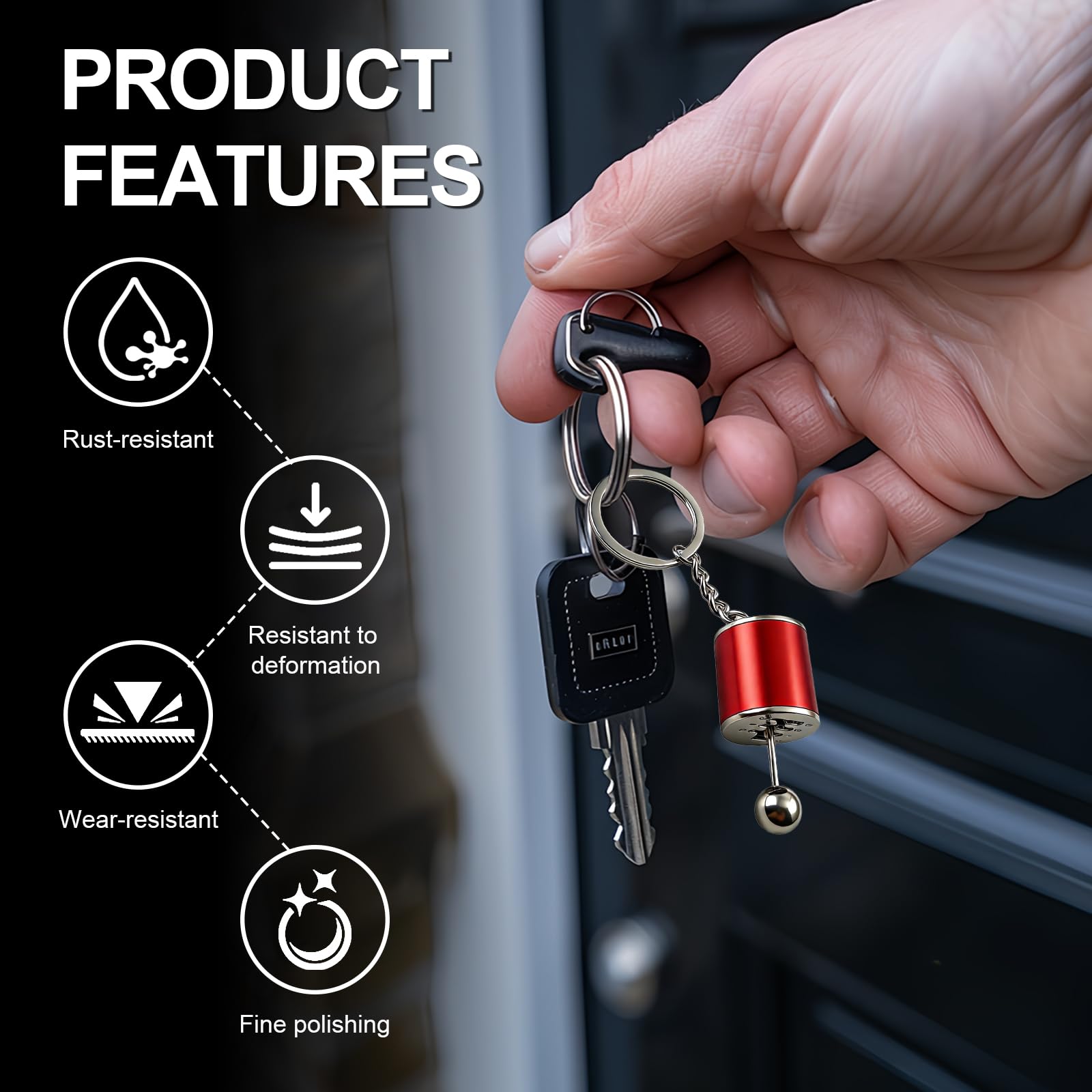 HIAHXC Gearbox Keychain,6-Speed Manual Transmission Gearbox Key Chain,Creative Gear Shifter Keychain,Stick Shift Keyring Car Fidget,Stress-Relieving Gear Shift Fidget Toy,Car Accessories — view 4