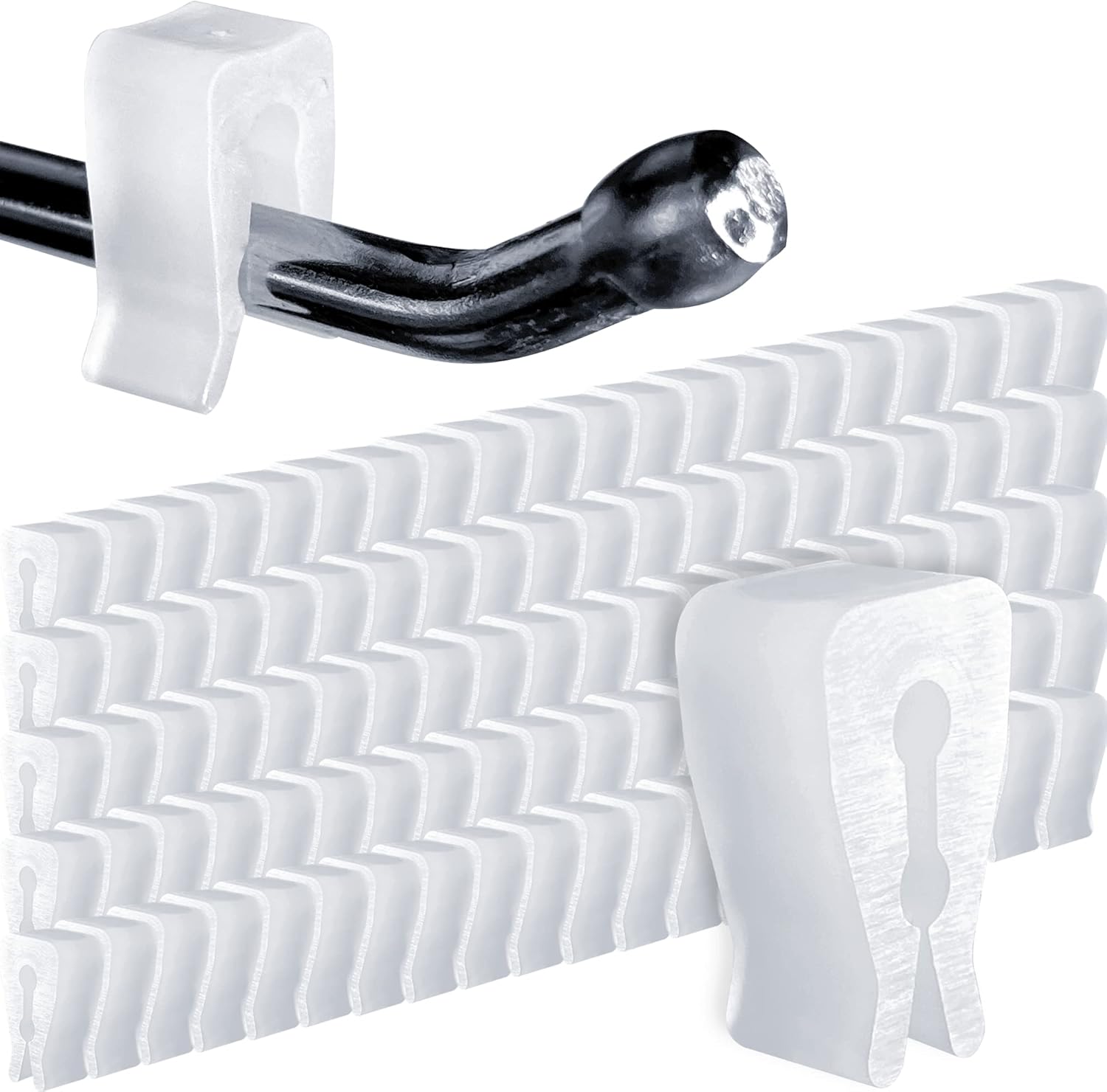 Gluposti Peg Hook Stoppers for 1/4 Pegboard Hooks & Slatwall Hooks, Clear