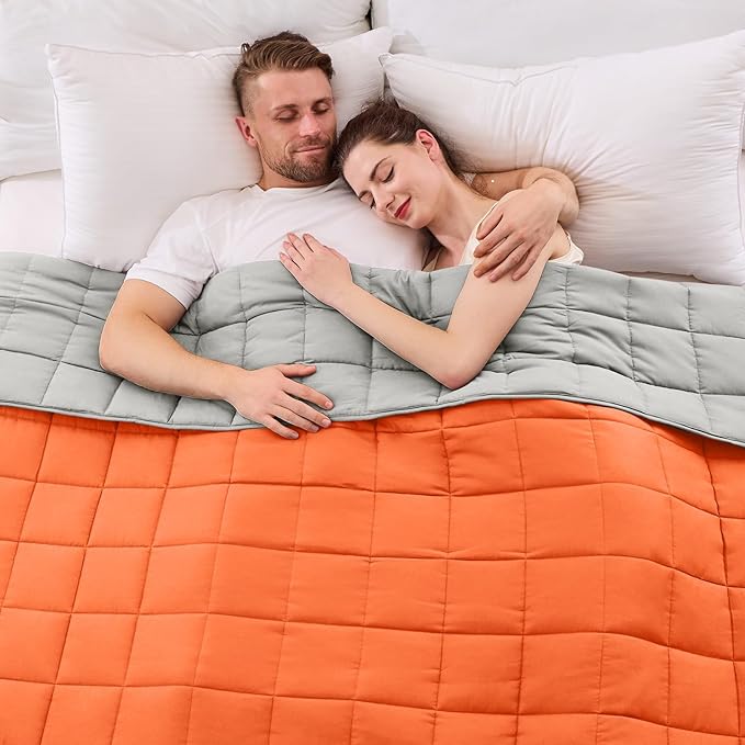 yescool King Size Weighted Blanket for Adults (20 lbs, 80” x 87”, Pearl Grey) Cooling Heavy Blanket for Sleeping Perfect for 190-210 lbs, Breathable Blanket for Adults & Couple All Season