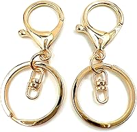 Vista 1 de 10 ganchos giratorios con cierre de langosta, clips de gatillo de mosquetón con anillo de llavero dividido plano y 8 clips giratorios