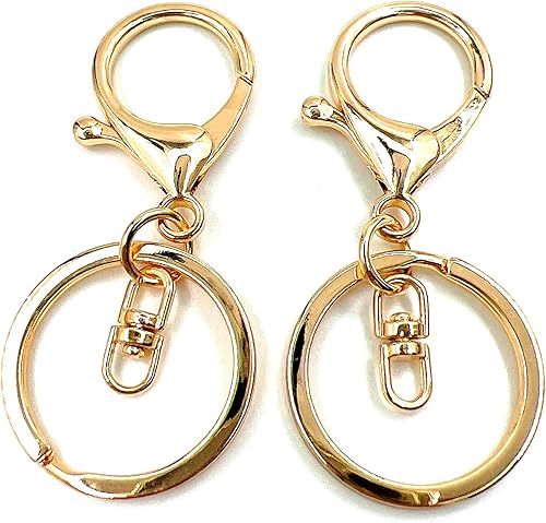 10 ganchos giratorios con cierre de langosta, clips de gatillo de mosquetón con anillo de llavero dividido plano y 8 clips giratorios de forma para