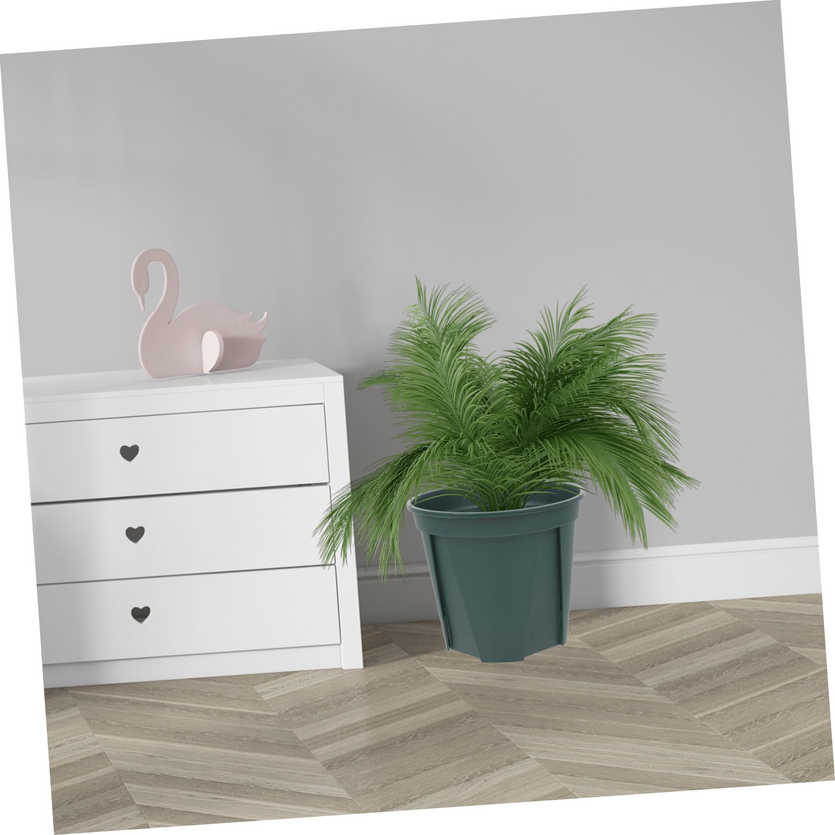 Pots de Fleurs Ronds en Plastique 5 Pièces, Contrôle Racinaire