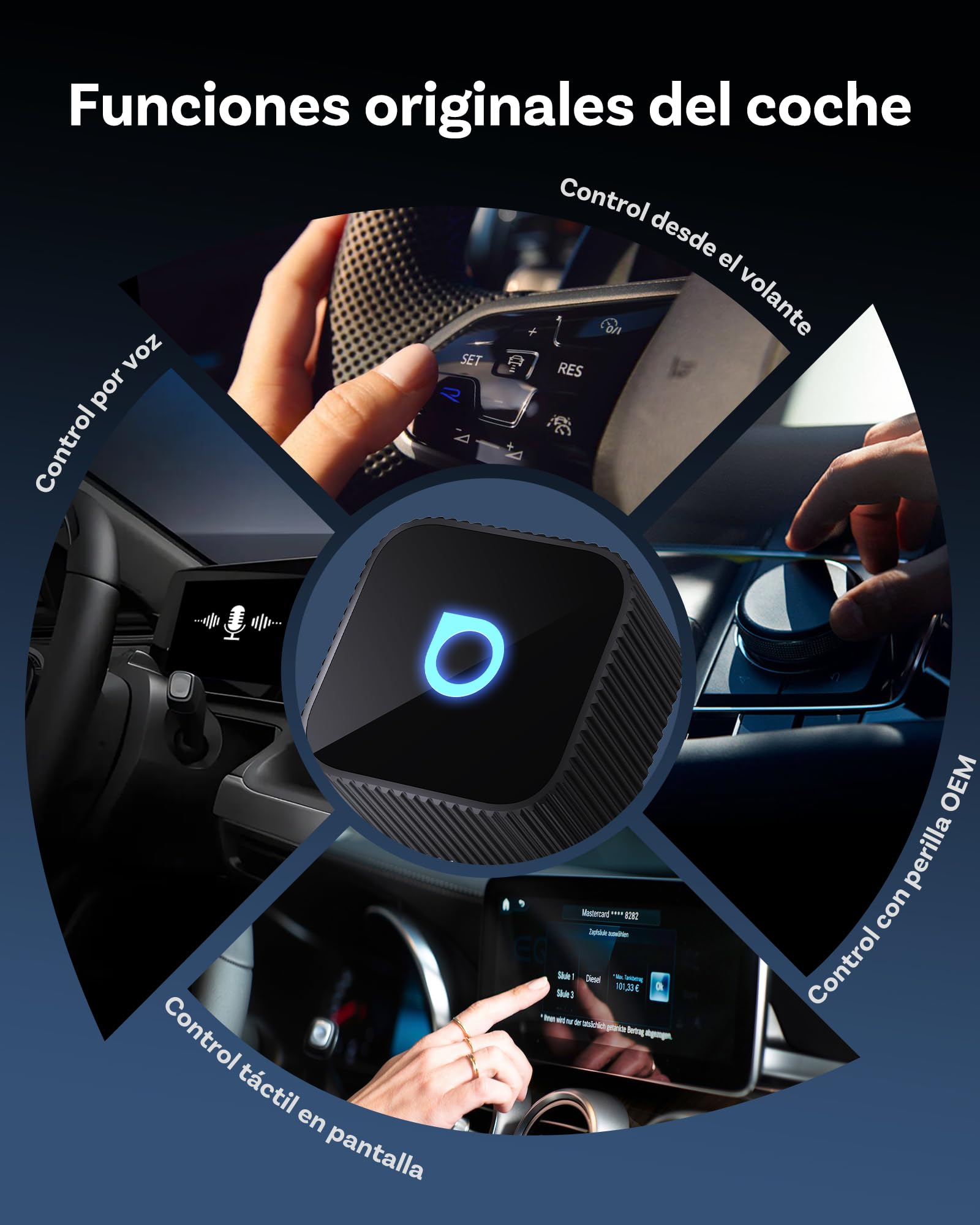 OTTOCAST Mini 3.0 Slim 2026 Upgrade Adaptador Wireless CarPlay, 2-en-1 para iPhone & Android Auto, Convierte CarPlay y Android Auto por Cable a inalámbrico, Negro