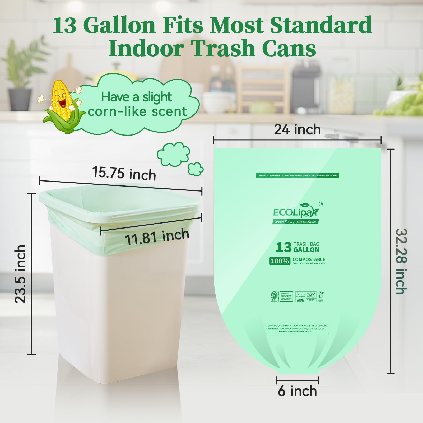 ECOLipak 13 Gallon Compostable Bags Gallery Image