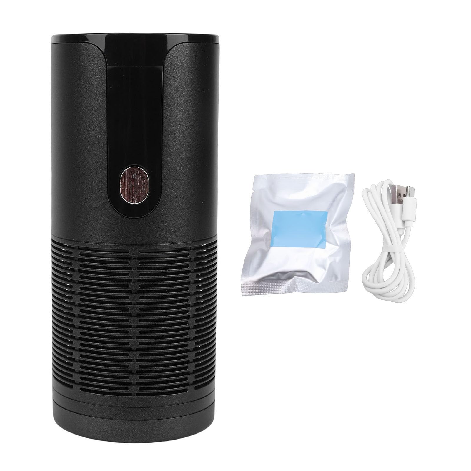 Cryfokt Purificador de Aire Portátil H13 Filtro HEPA Verdadero Salida de Aire de 360 ​​​​° de Doble Canal para el Hogar Dormitorio Coche Oficina |Modo de Suspensión Silencioso 35 DB, Anillo de (BLACK)