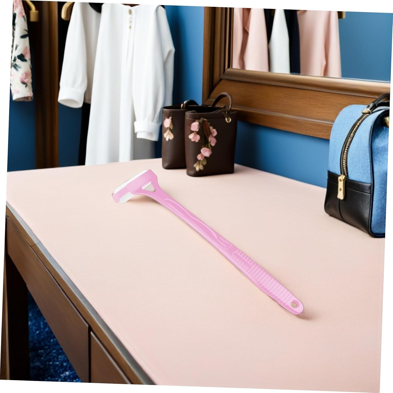 Foldable Back Lotion Applicator with Long Handle 29-46.5cm for Even Lotion Application on Surface and Body, Pink Abs and Sponge Material for Daily Use at Home