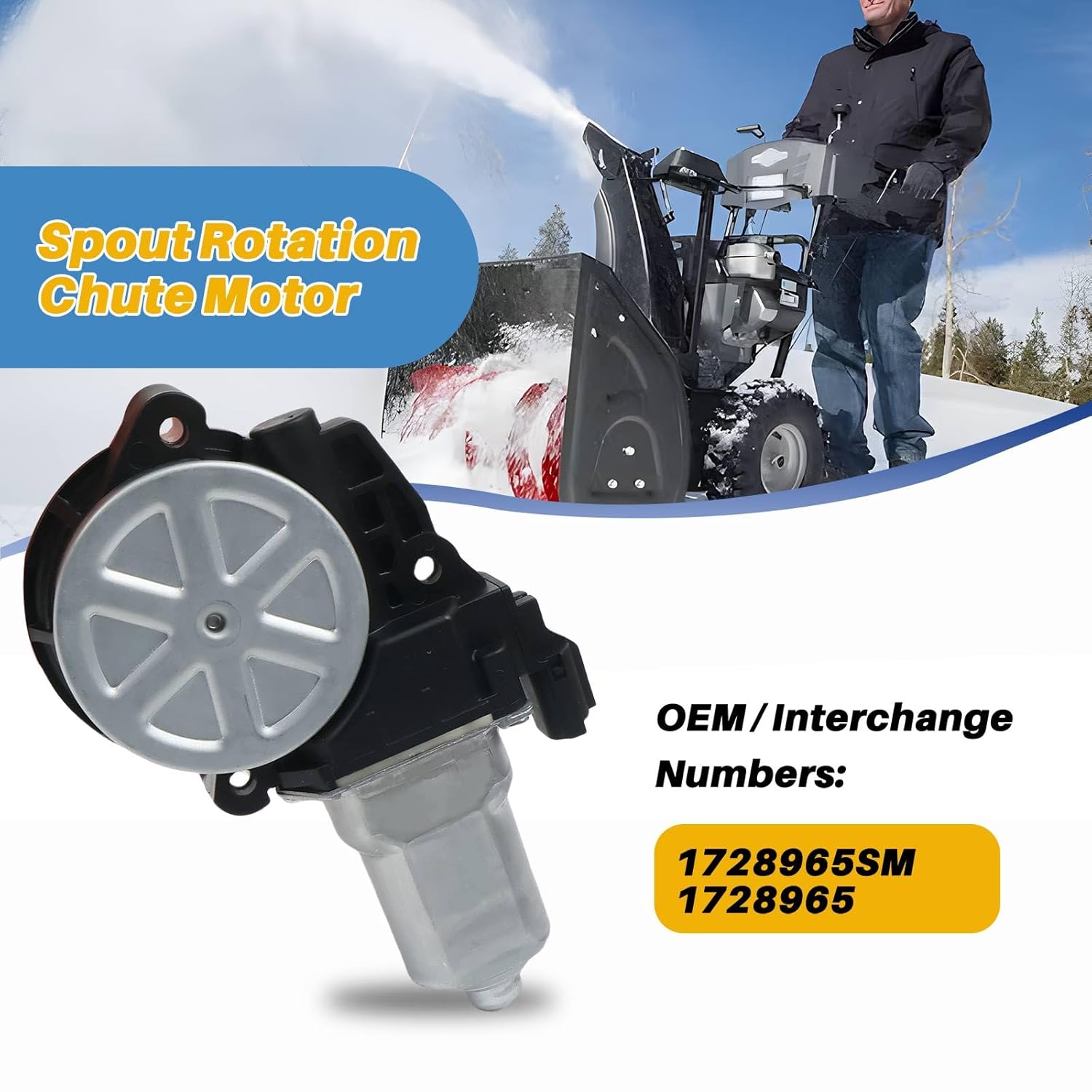 1728965SM Spout Rotation Chute Motor Fit for Murray Simplicity Snowblower & Snow Thrower