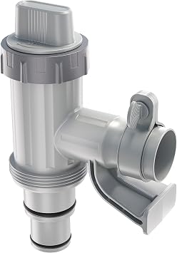 PATENTEDMASCARRY Above Ground Swimming Pool Hose Adapter with Plunger Valve and Pipe Holder - Replacement Parts for Pool Pump System 1 Pack