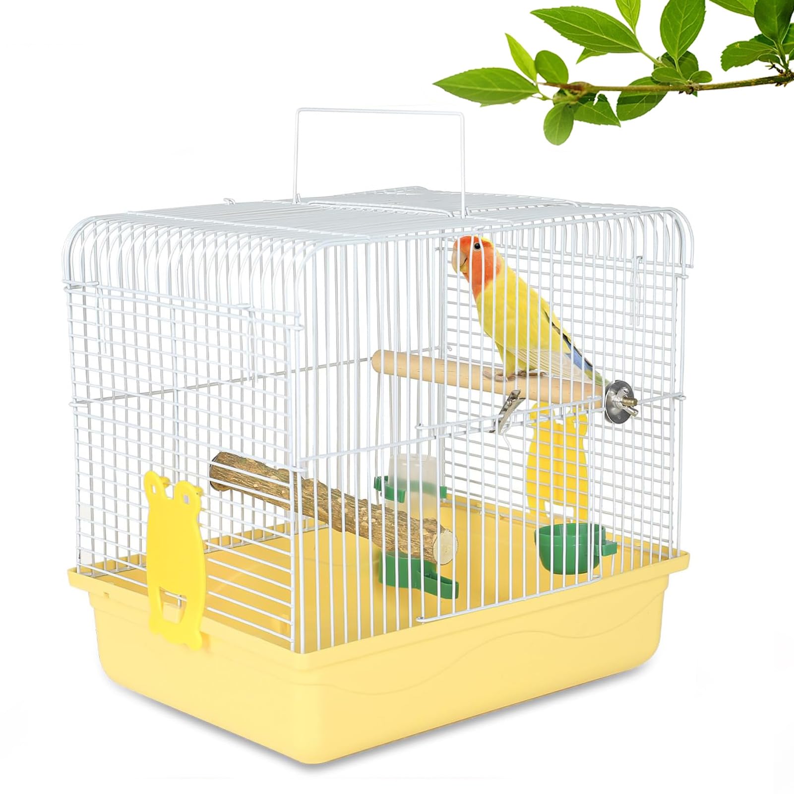 Small Bird Cage, Lightweight for Parakeets, Hanging for Parrot, Travel for Cockatiel, Outdoor Budgie, Pet Products Flat Top Economy Small Animal Cage