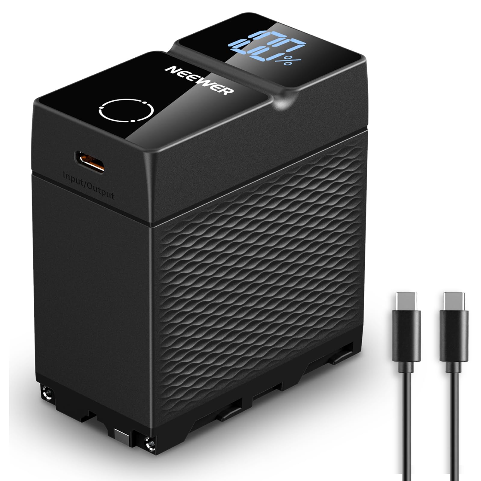 NEEWER Batería de Repuesto NP-F970 10500 mAh, Carga rápida PD 45 W, Carga Completa 2,3 H, OLED/USB A/C, para cámaras de Fotos Monitor Compatible con Sony FX3 FX30 A7IV A7SIII Canon R5 R6 Nikon Z8
