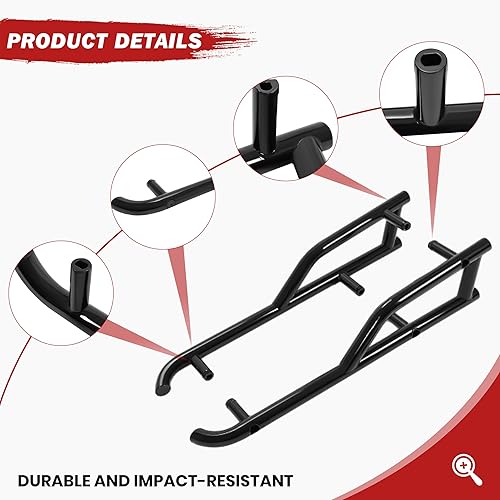 Miniatura 4 de HECASA Nerf Bar Rock Sliders compatibles con Polaris General 10004 1000XP 1000  RZR S 1000 EPS Deluxe Premium Sport Left & Right Side Step Tree