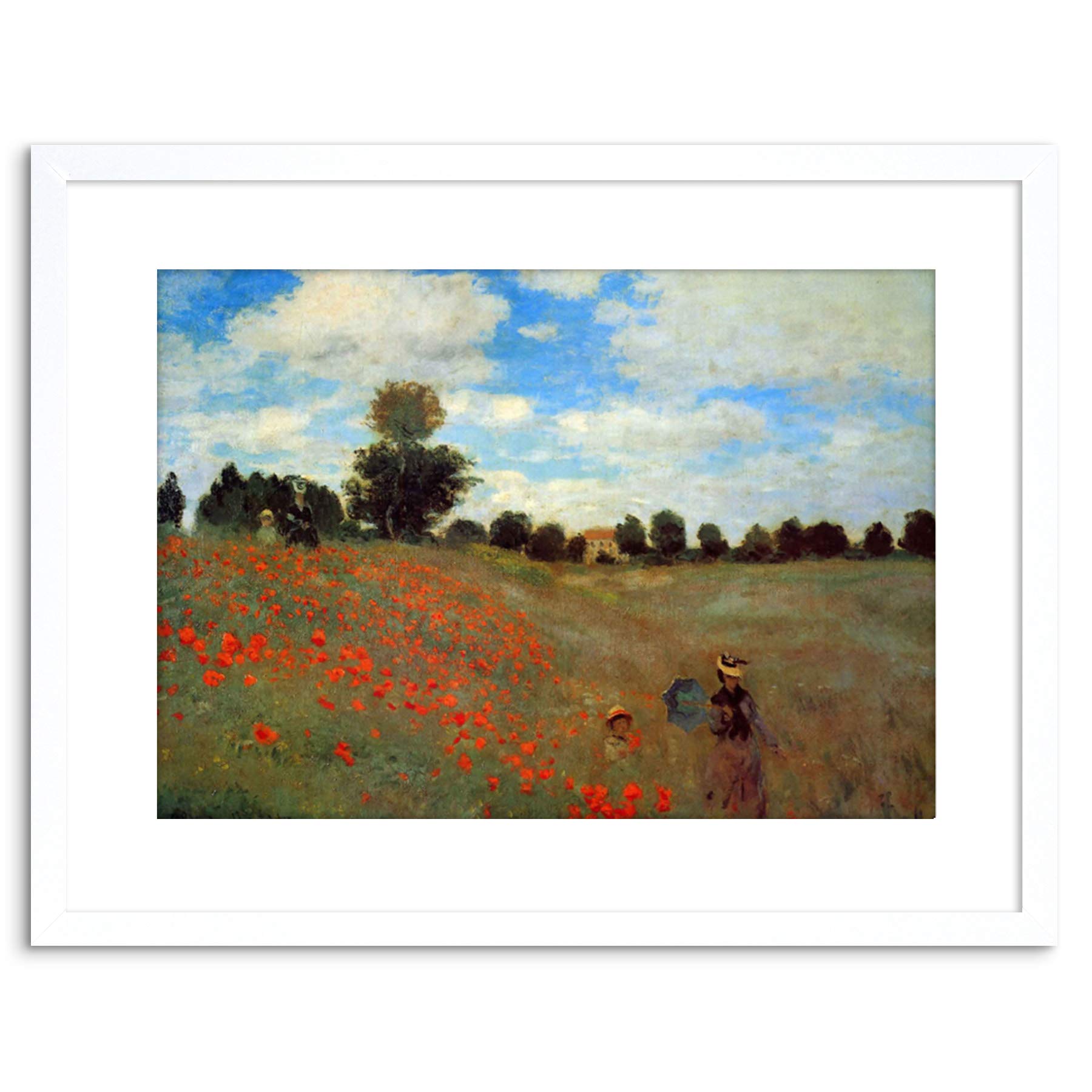 Wee Blue Coo PAINTING LANDSCAPE MONET POPPIES FRAMED PICTURE ART PRINT F97X8792