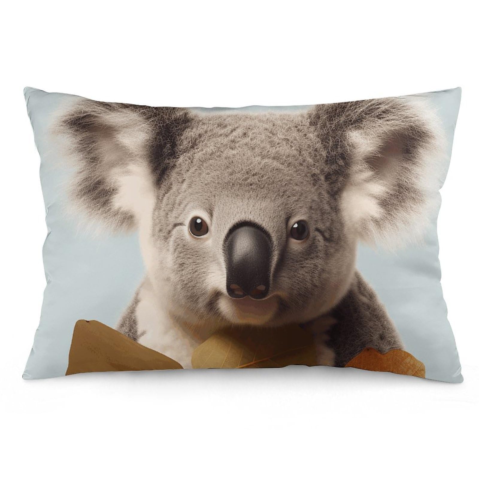 2 Pack Pillow Cases for Hair and Skin, Soft Breathable Pillow Case Covers with Hidden Zipper, Animals in Leaves Pillowcase 12 "x20 Pillow Covers for Sleeping Gift