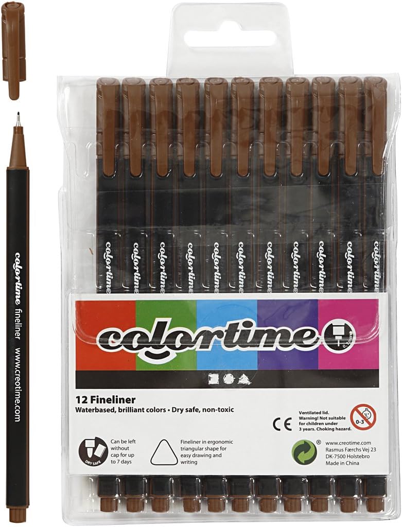 Colortime Drawing pens, Brown, One Size