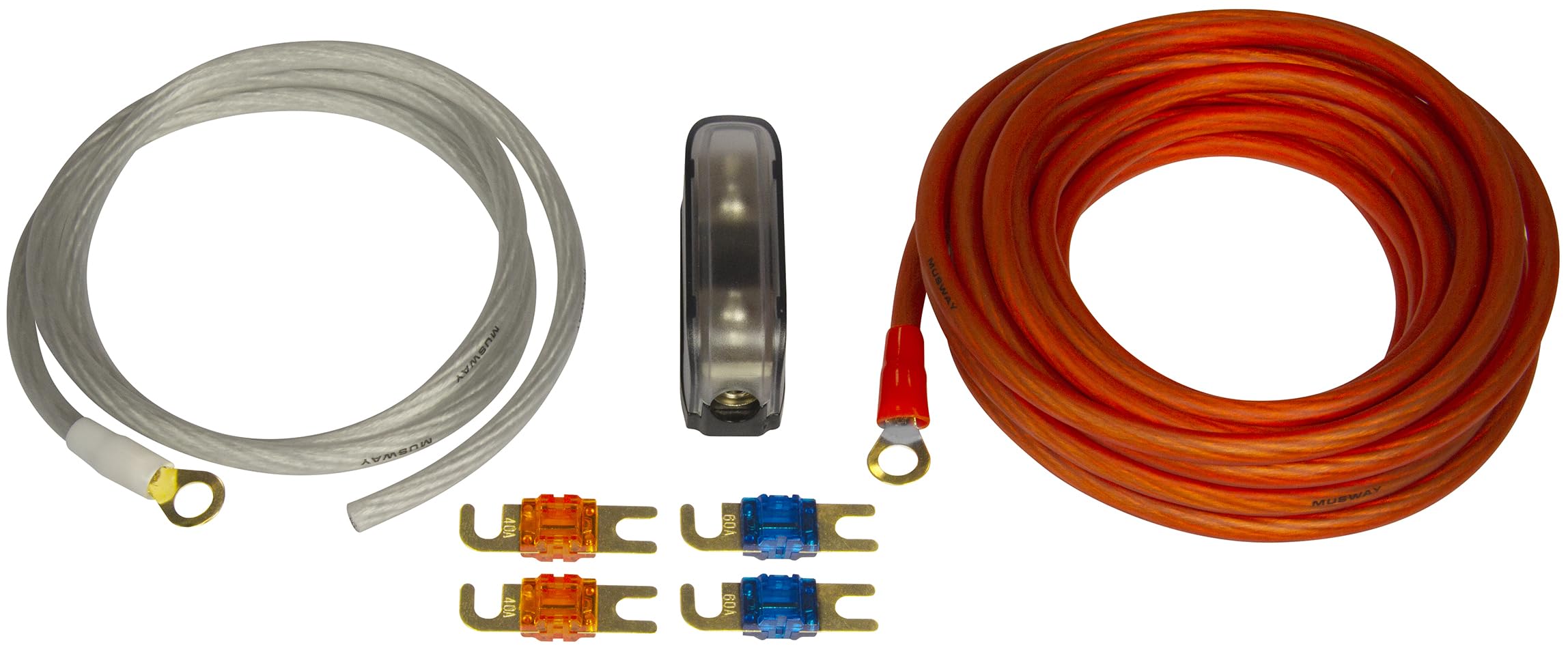 Musway MW10.5KIT - Kabelkit VOLLKUPFER 10mm² mit Sicherung | 5m