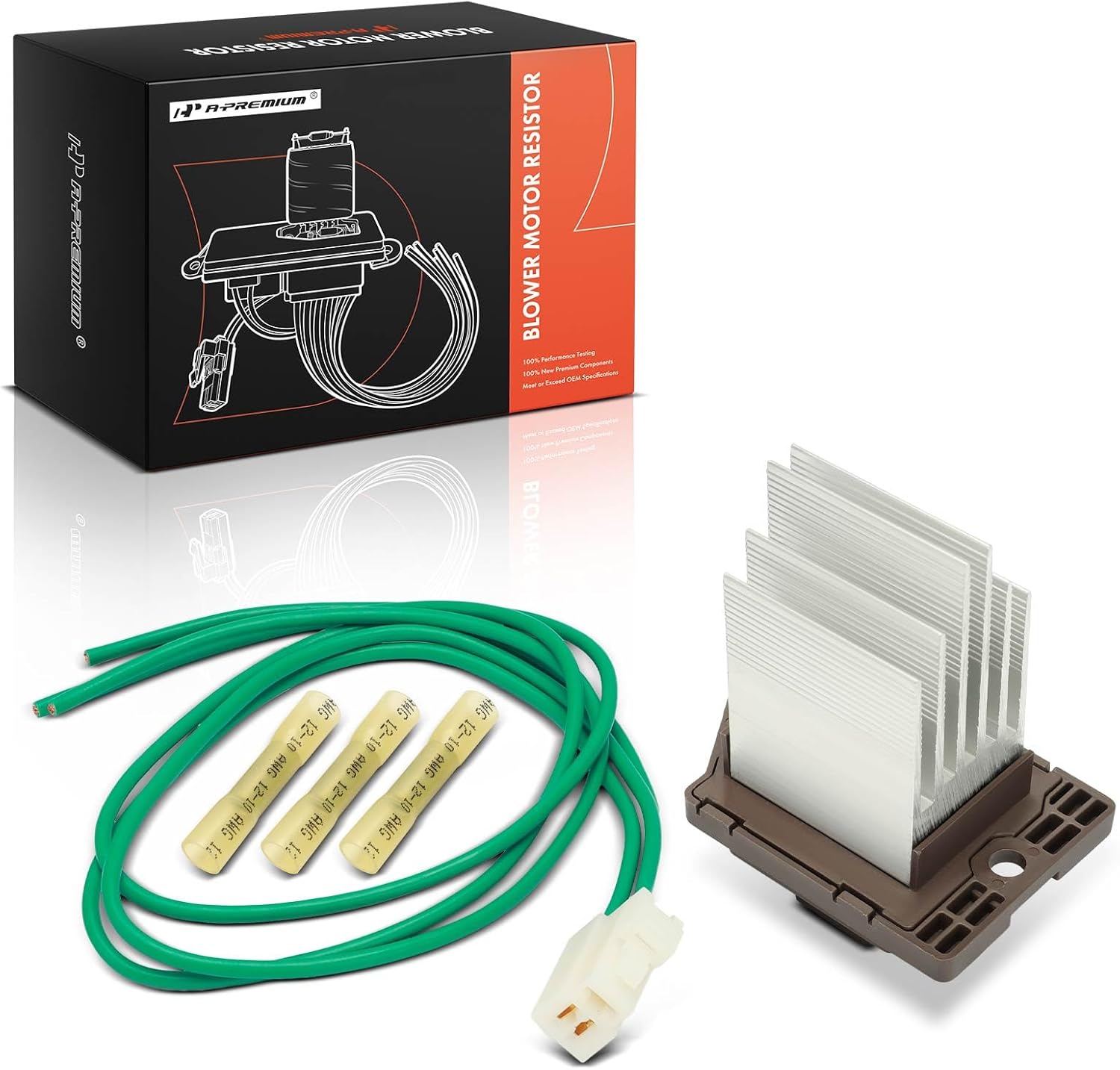 A-Premium Front HVAC Blower Motor Resistor Compatible with Hyundai Elantra 2006-2012, Santa Fe 2007-2012, Tiburon 2007-2008 & Kia Sorento 2007-2008, Amanti 2007-2009, with Wire Harness Kit