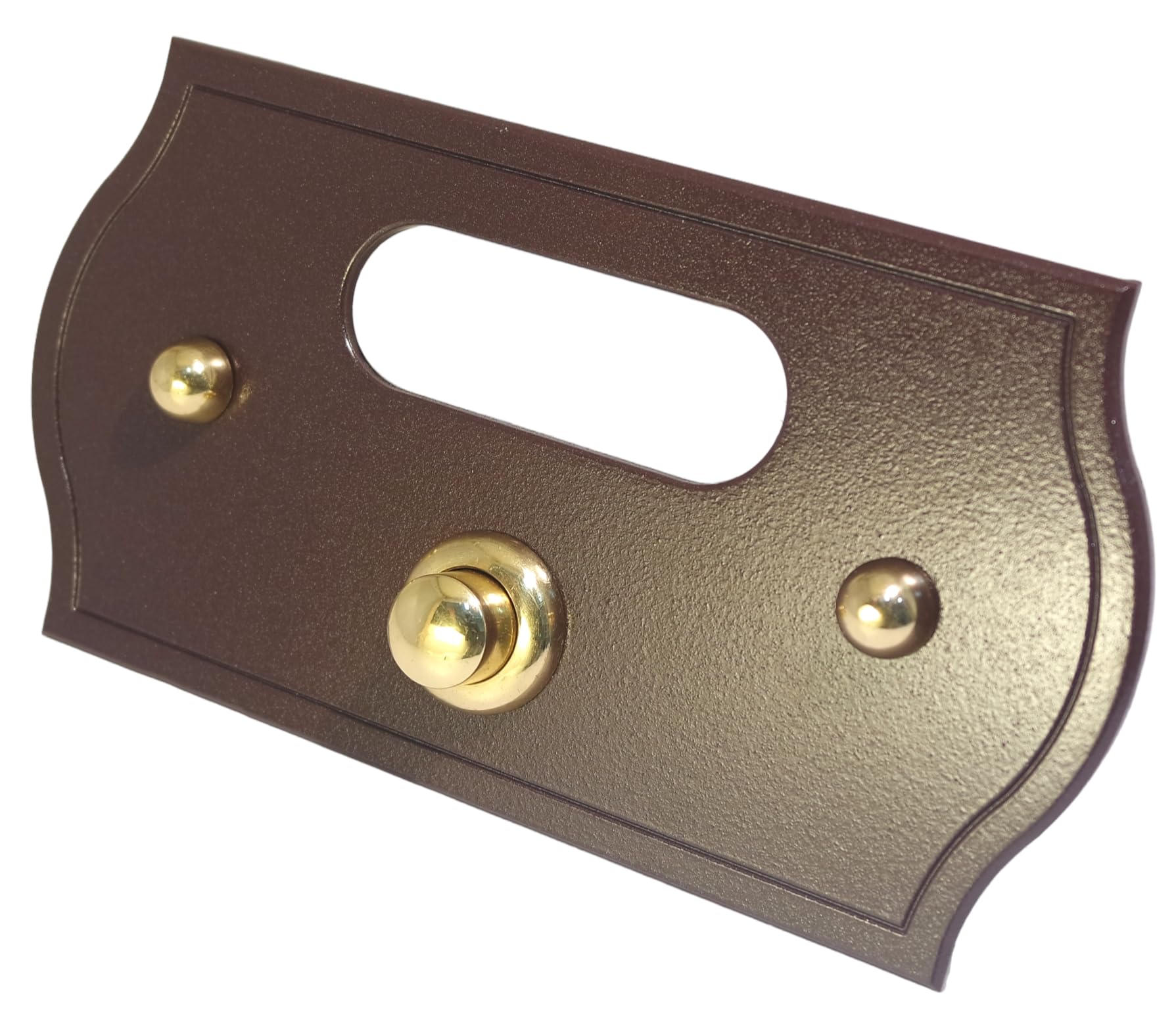Neroni Mameli Campanello in Ottone Verniciato Marrone Bistro per Esterno abitazione - Porta Ingresso Casa, con Pulsante Elettrico - Modello Aurelio - Made in Italy