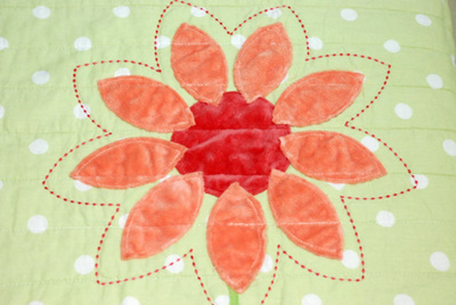 CribMATE 100% Cotton Embroidery Sunflower Quilted Bedspread Coverlet 1 PC Girls Pink Polk Dots/Green Floral Reversible Quilt Comforter (193 x 218 cm /80 x 86 inches)