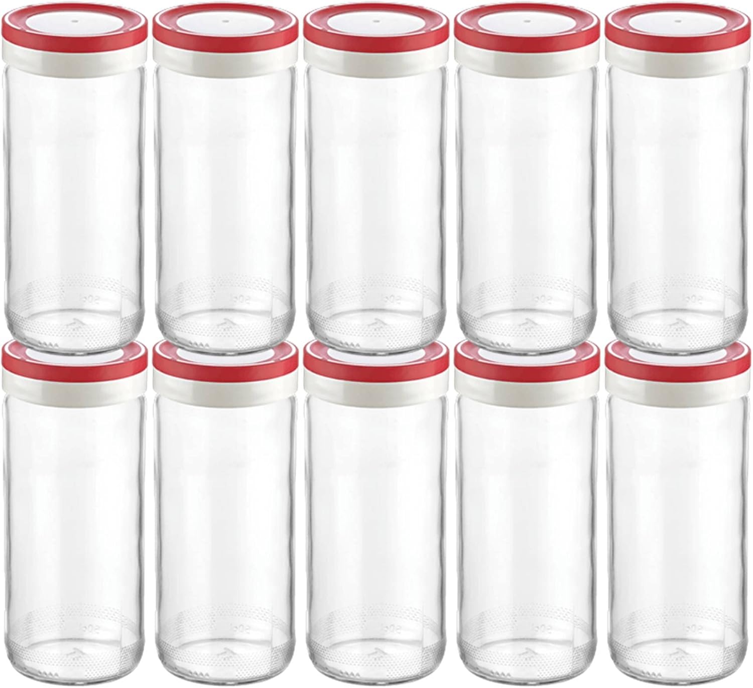 tall Wide Mouth Mason Jars 16 Oz, 10-Pack