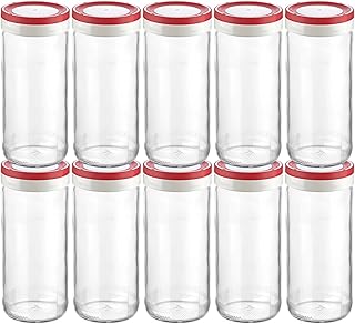 Tribello 16oz Mason Jars Juice Containers With Lids For Fridge, 10 Pack Glass Juicing Bottle For Juicing, Mason Jars With ...